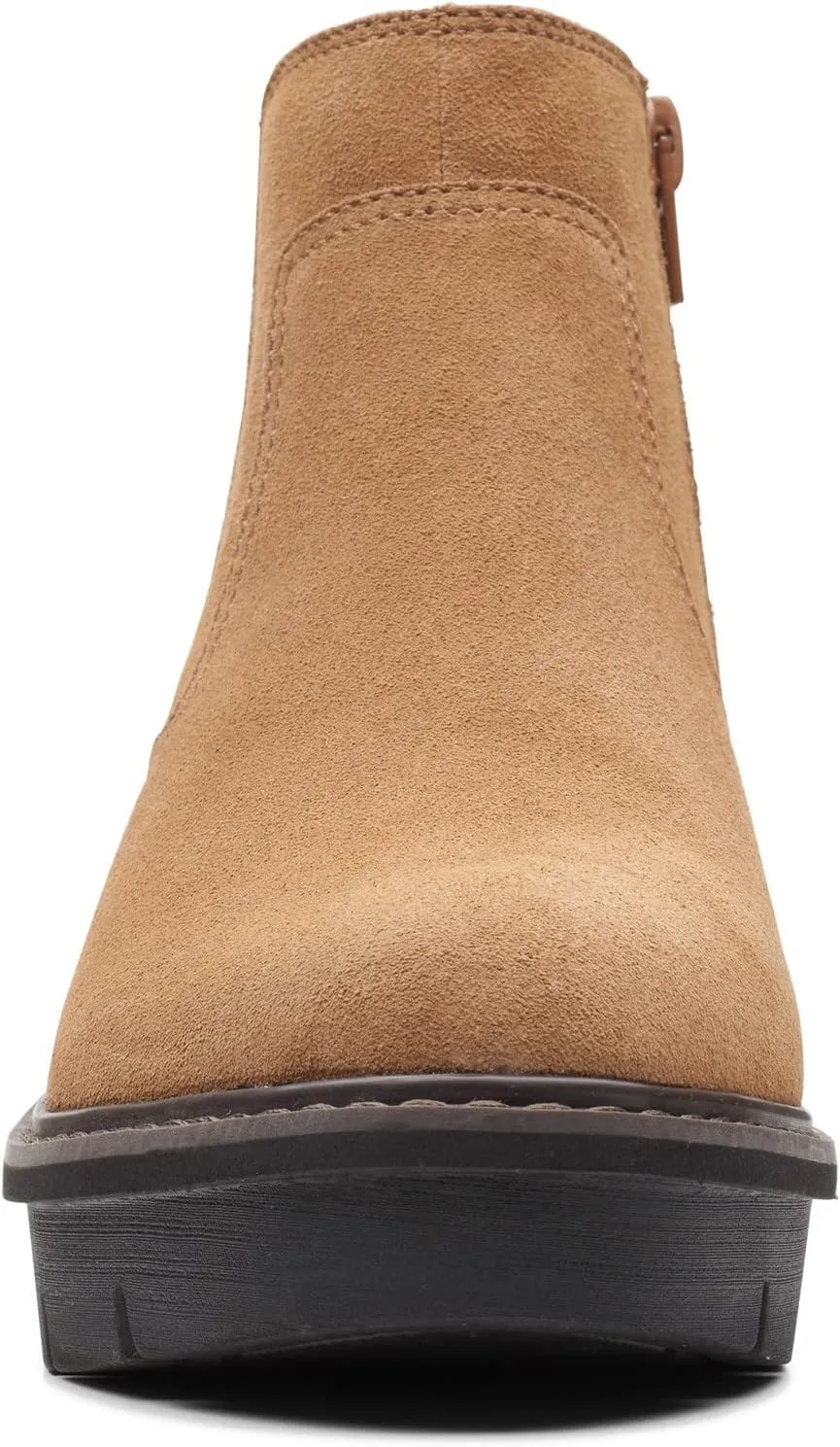 Clarks Womens AIRABELL STYLE Faux Leather Wedge Ankle Boots