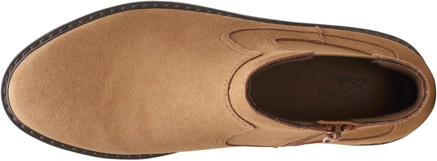 Clarks Womens AIRABELL STYLE Faux Leather Wedge Ankle Boots