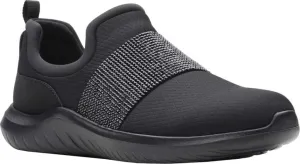 Clarks Women's Nova Way Slip On Sneaker Black/Black