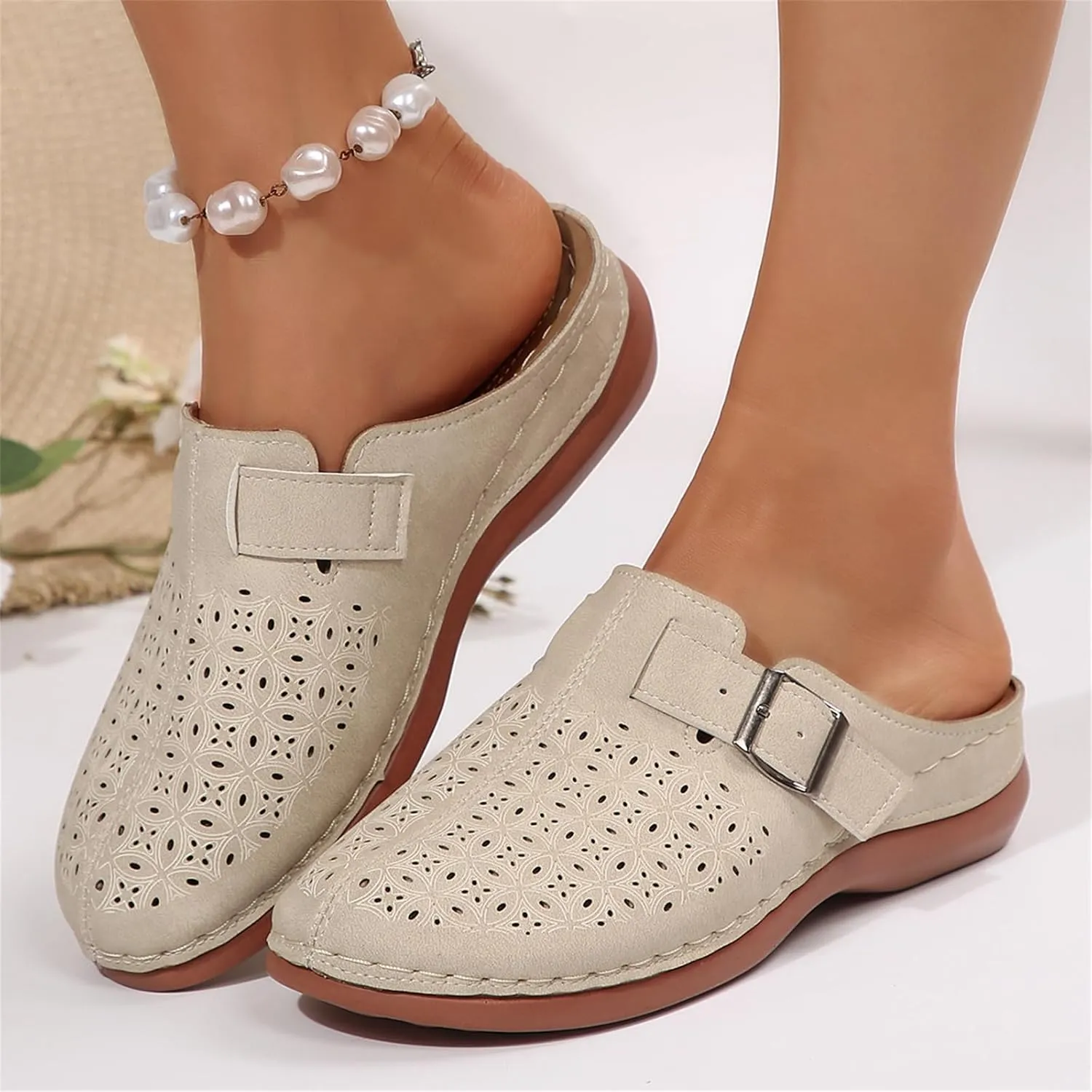 Clogs for Women Mules Summer Comfortable Orthopedic Arch Support Sandals Breathable Closed Toe Slippers Lightweight Outdoor Beach Shoes