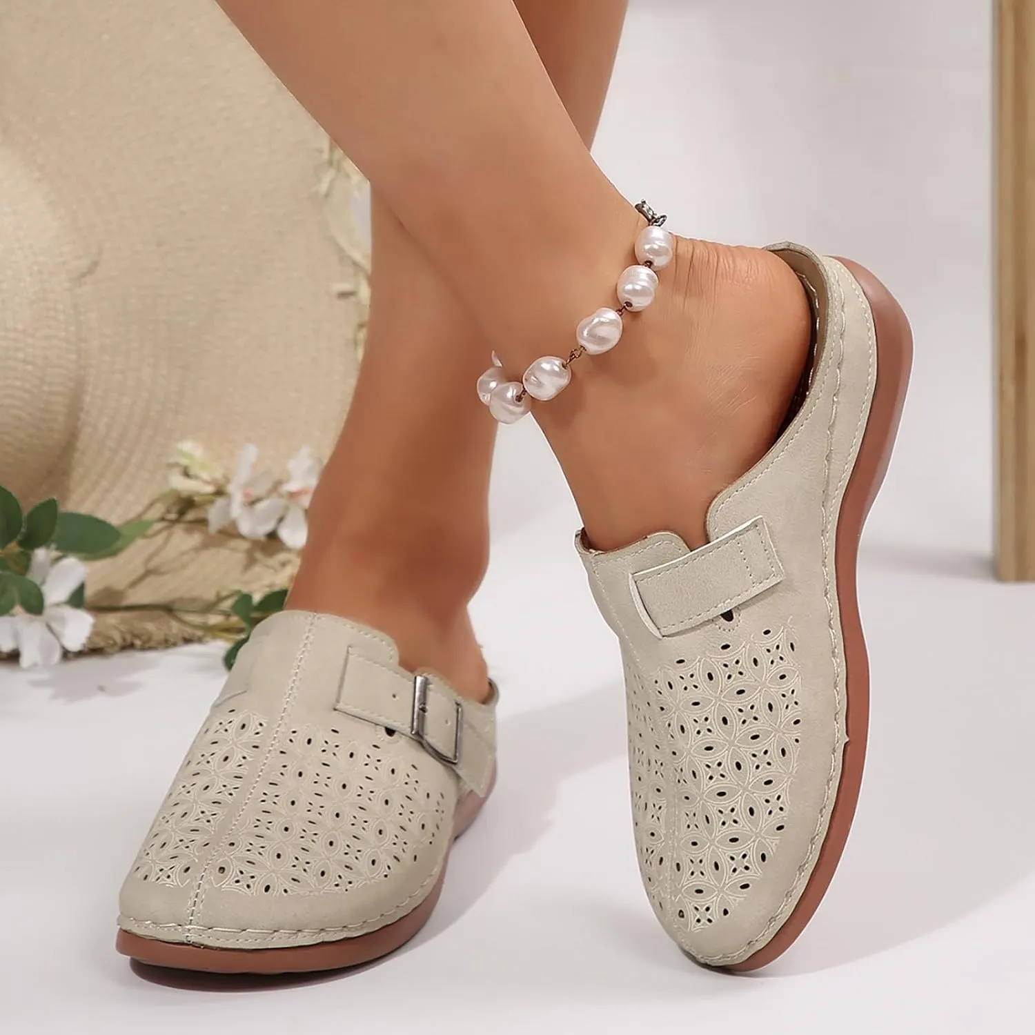 Clogs for Women Mules Summer Comfortable Orthopedic Arch Support Sandals Breathable Closed Toe Slippers Lightweight Outdoor Beach Shoes