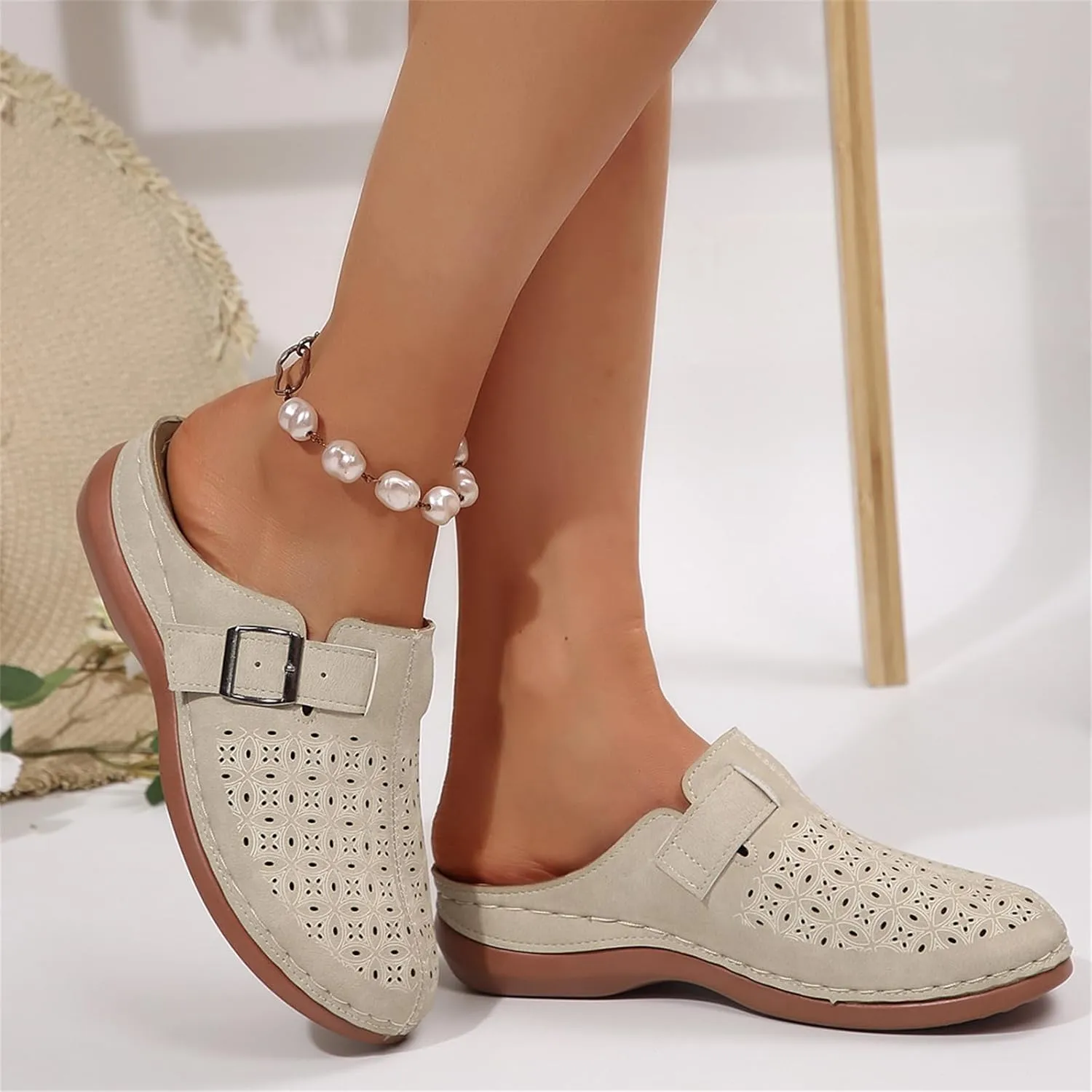 Clogs for Women Mules Summer Comfortable Orthopedic Arch Support Sandals Breathable Closed Toe Slippers Lightweight Outdoor Beach Shoes