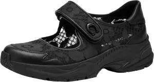 Coach Women's Lace Mary Jane Sneaker, Charcoal/Black, 6.5