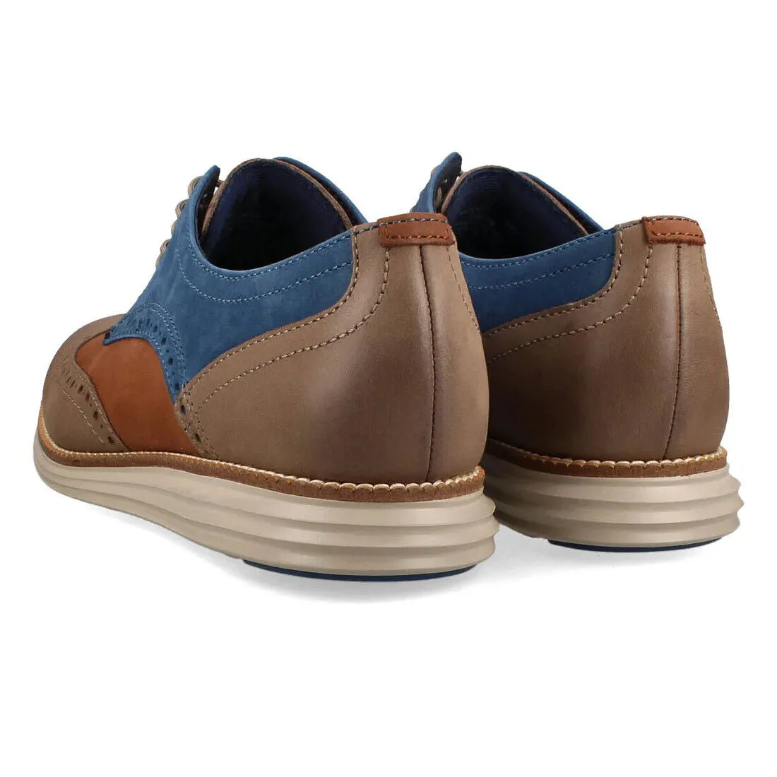 Cole Haan Men ØriginalGrand Wingtip Dark Sequoia-Irish Coffee-Ensign Blue C38428