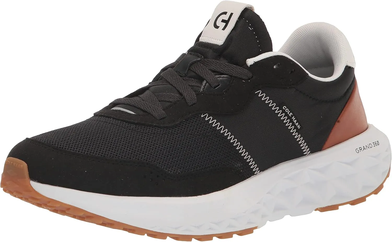 Cole Haan Men's Zerogrand All Day Runner Sneaker, Black/Natural TAN/Optic White, 8
