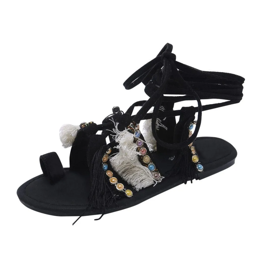 Concetta Lace Up Flat Sandals