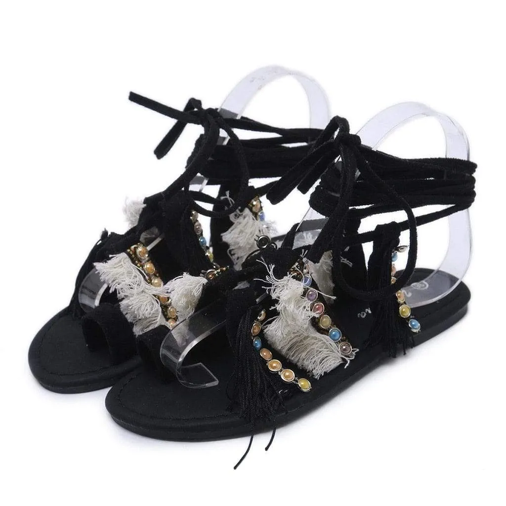 Concetta Lace Up Flat Sandals