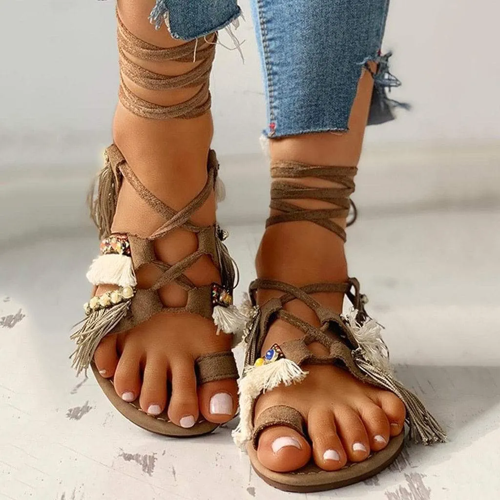 Concetta Lace Up Flat Sandals