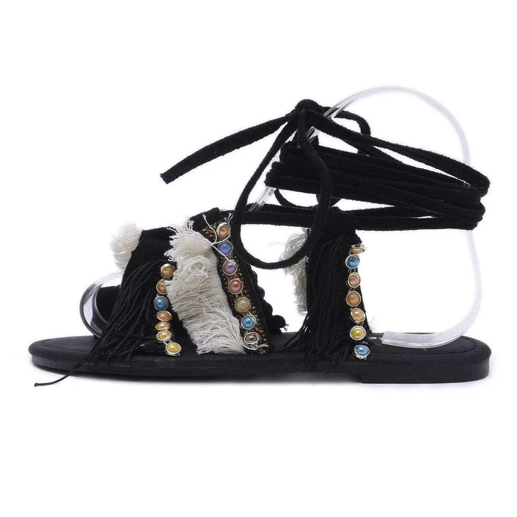 Concetta Lace Up Flat Sandals