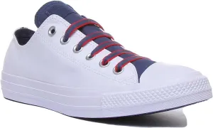Converse Chuck Taylor All Star OX Mens Shoes White/Navy/Gym Red 160467c (4 M US)