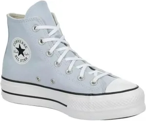 Converse Unisex Chuck Taylor All Star High Top Canvas Platform Sneaker - Lace up Closure Style - Cloudy Daze/White/Black 8