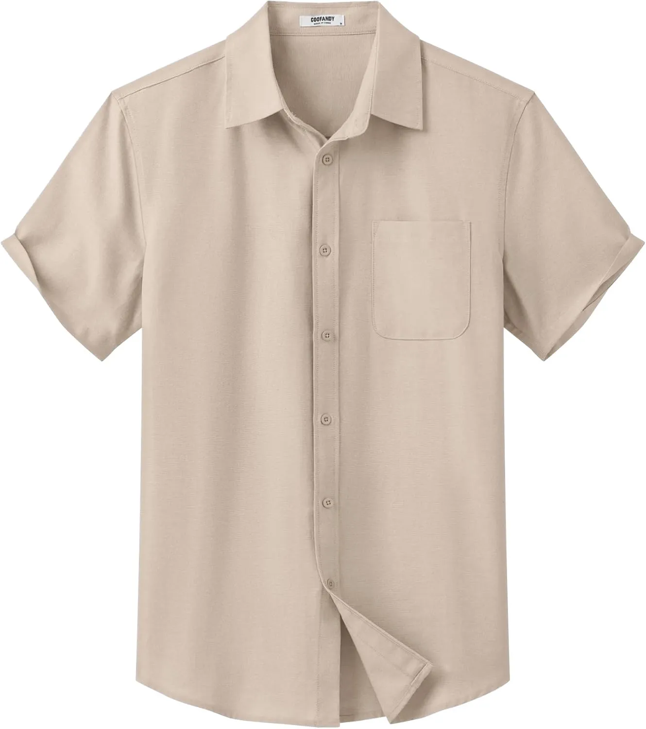 COOFANDY Mens Button Down Short Sleeve Shirt Casual Dress Shirt Untucked Summer Shirts with Pocket