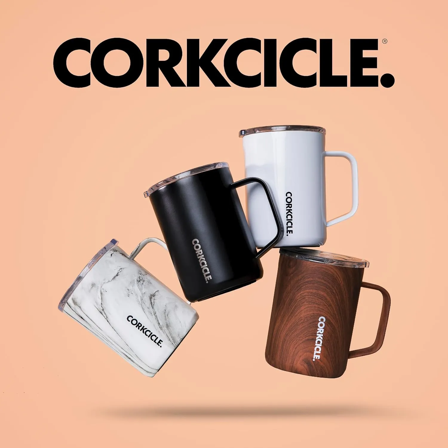Corkcicle x Rifle Paper Co. Triple Insulated Coffee Mug with Lid and Handle, Mint Lively Floral, 16 oz –Stainless Steel Travel Mug Keeps Beverage Hot for 3  Hours –Non-Slip, Easy-Grip, Spill-Resistant