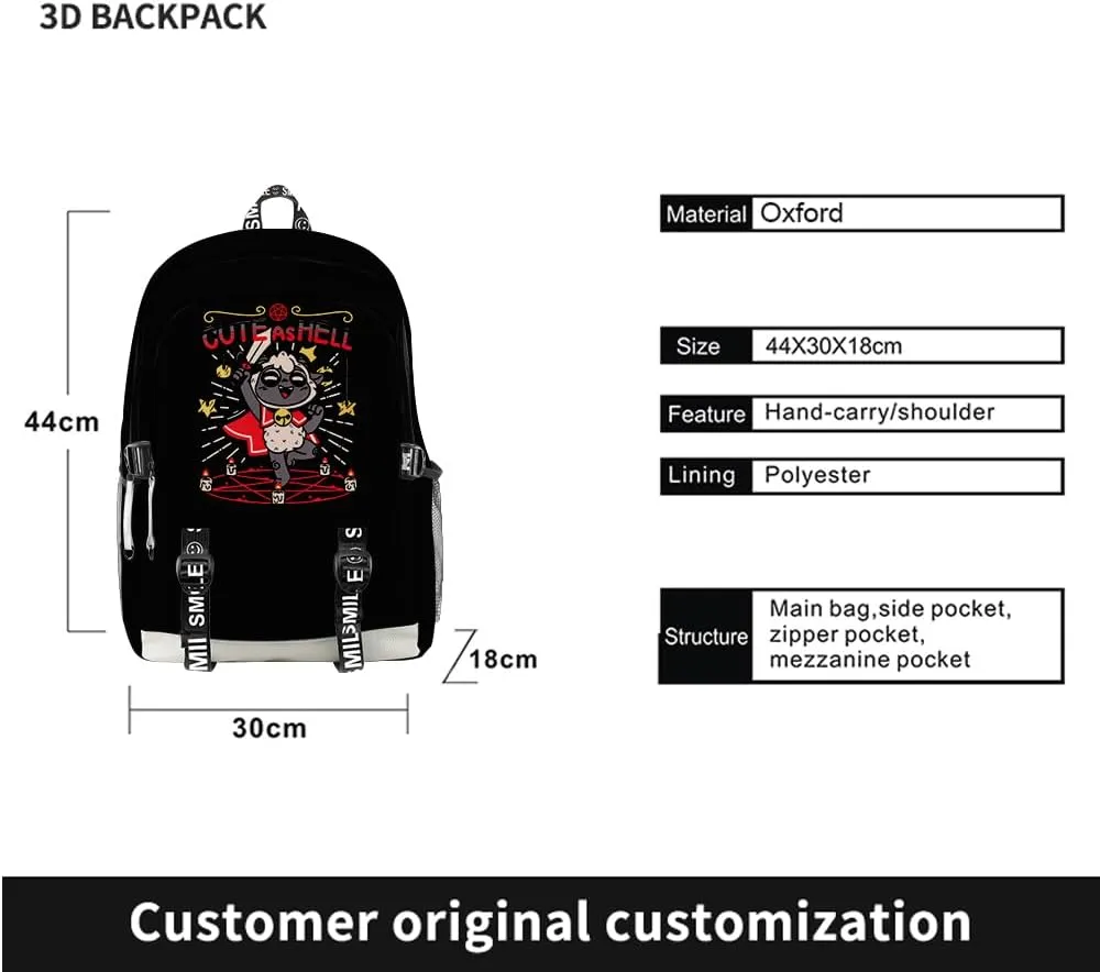 Cult Of The Lamb Backpack Oxford Bag Game Backpack Casual Bag High Capacity Bags (Suit 1)