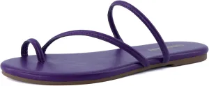 CUSHIONAIRE Resort Women’s Minimalist Strappy Sandals – Lightweight Summer Flat Sandals with Cushioned Footbed