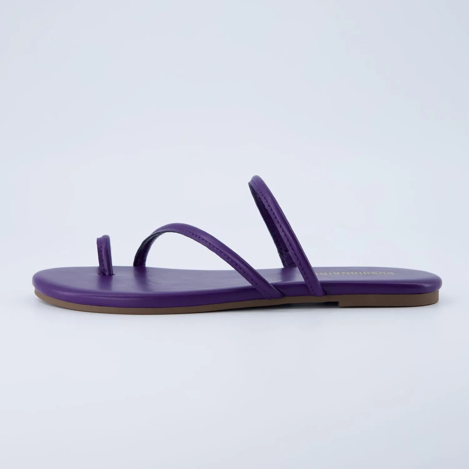 CUSHIONAIRE Resort Women’s Minimalist Strappy Sandals – Lightweight Summer Flat Sandals with Cushioned Footbed