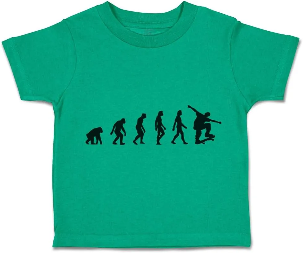 Cute Rascals Toddler T-Shirt Human Evolution into Skater Cotton Olympics Event Boy & Girl Clothes