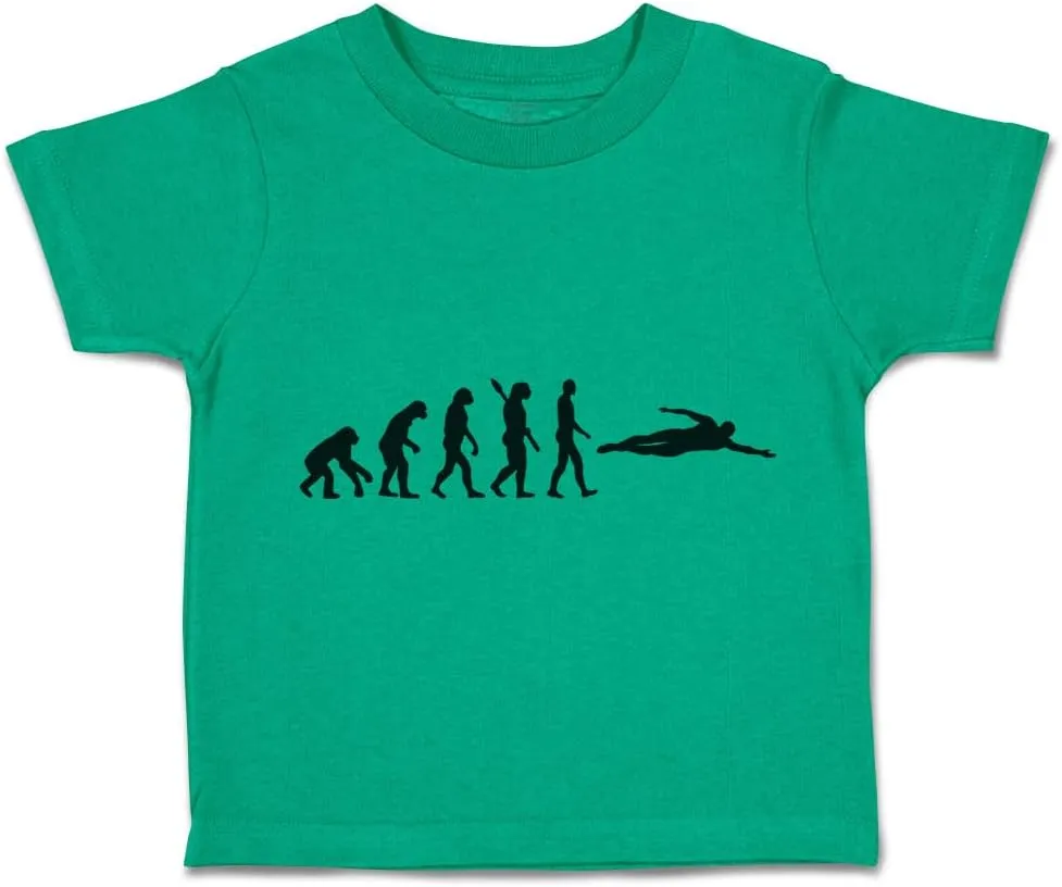 Cute Rascals Toddler T-Shirt Human Evolution into Swim Athlete Olympics Event Boy & Girl Clothes