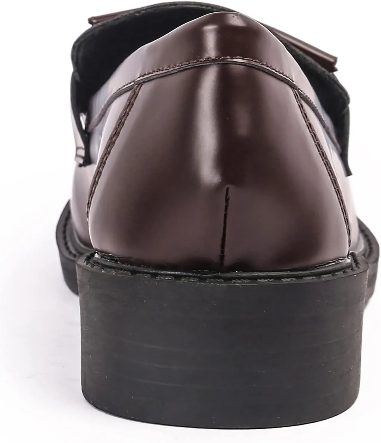 DADAWEN Women's Slip-On Tassel Round Toe Platform Casual Oxfords Dress Shoes