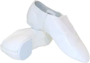 Danzcue Womens Leather Jazz Shoes Slip-on with Elastic Top Pieces