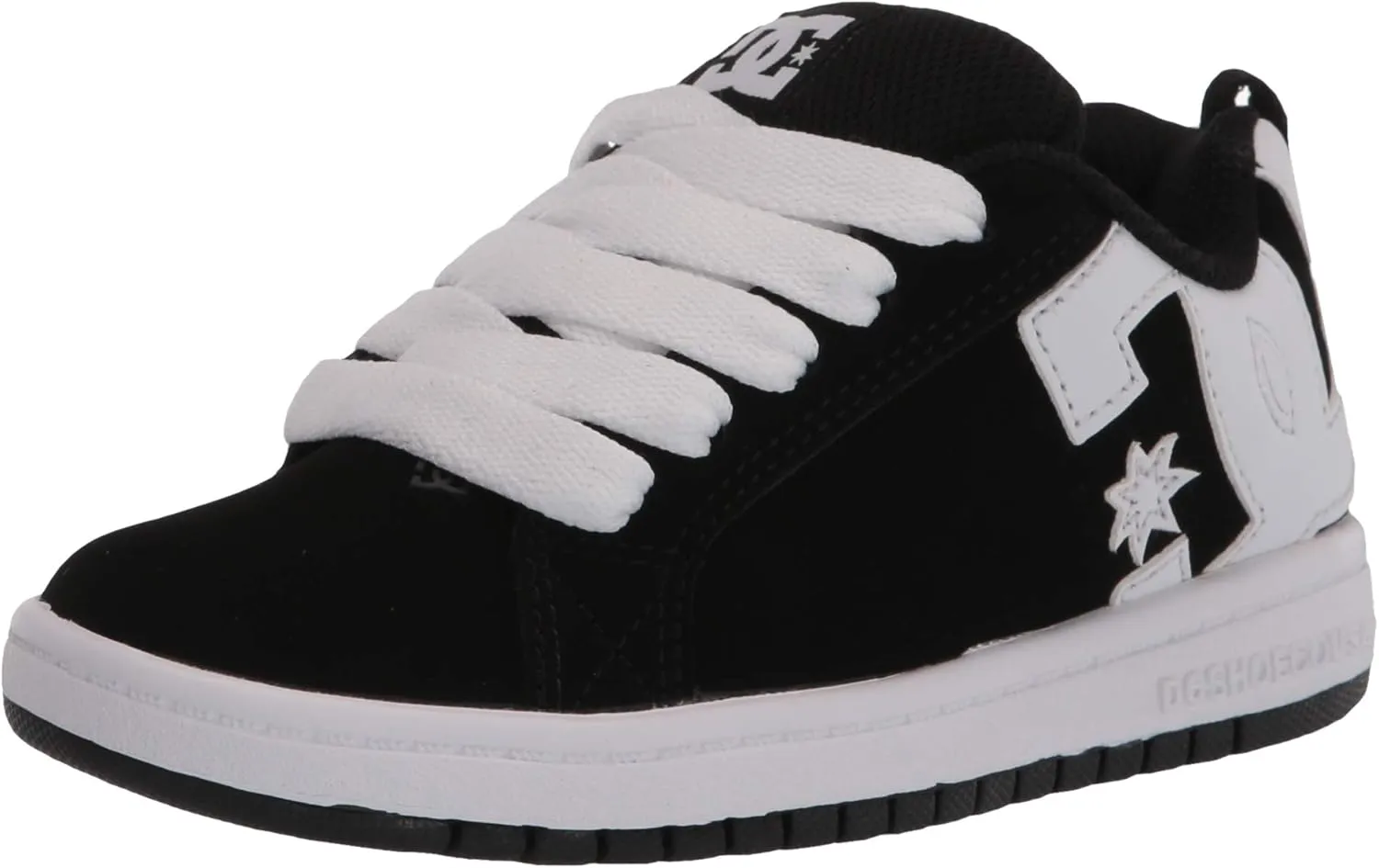 DC Boy's Court Graffik Skate Shoe, Black/White, 12 M US