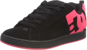 DC womens Court Graffik Skate Shoe, Black/Hot Pink, 11 US