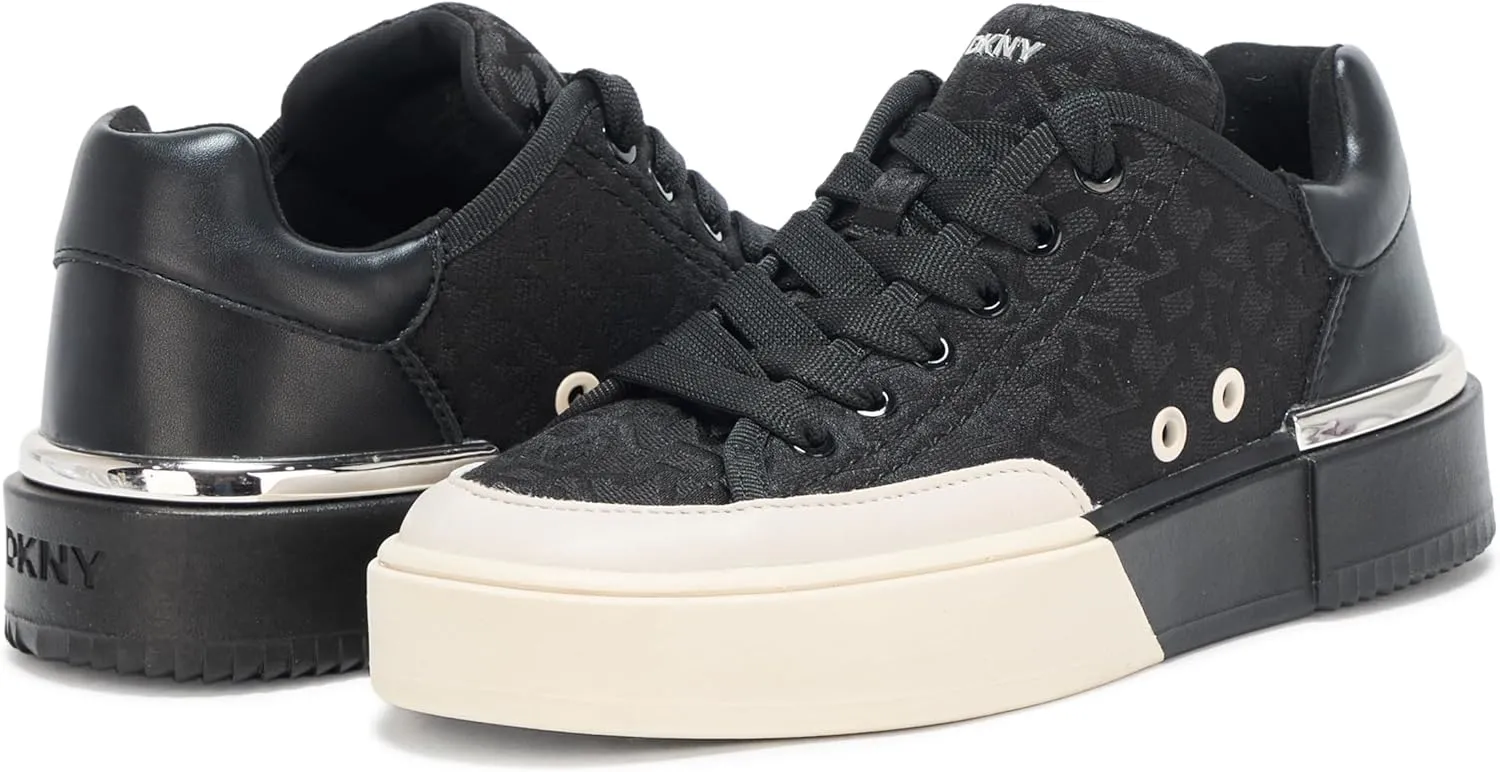 DKNY Women's Bradley Logo Platform Lace Up Sneaker