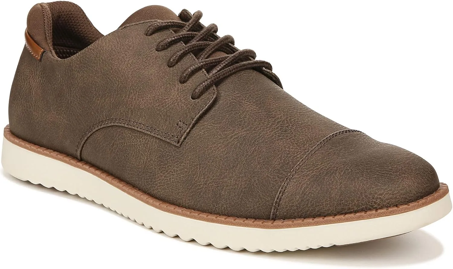 Dr. Scholl's Shoes Mens Sync Cap Toe Lace Up Oxford Brown Smooth 11 W