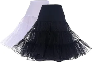 DRESSTELLS 50s Petticoat Skirts Women Vintage Tutu Underkirt Retro Crinoline