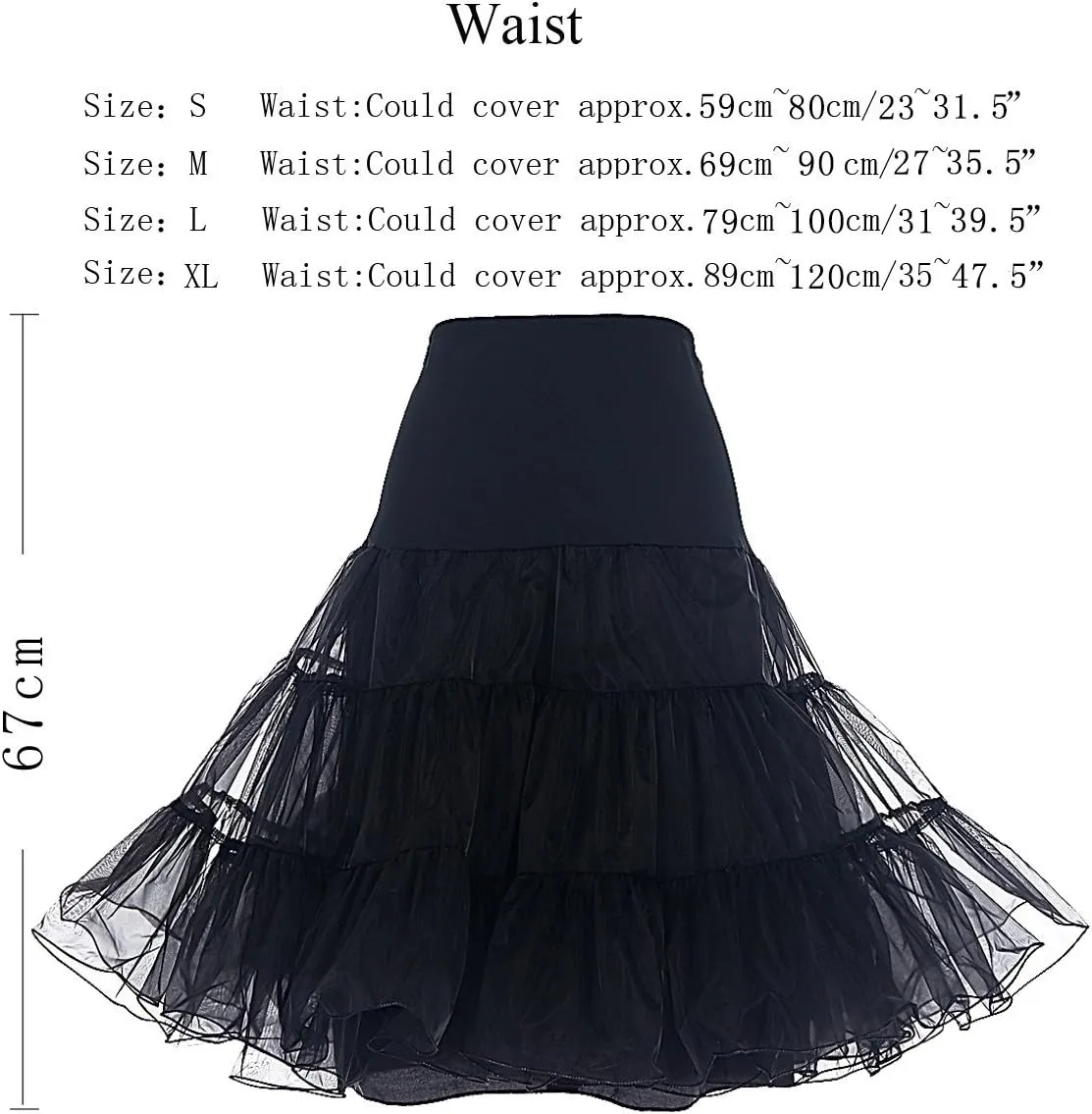 DRESSTELLS 50s Petticoat Skirts Women Vintage Tutu Underkirt Retro Crinoline