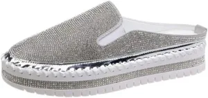 EaGo Women Casual Fashion Rhinestone Slip-on Loafers