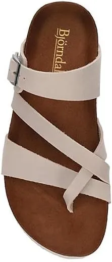 Eden - Women's Casual Flat Strappy Slip-On Cork Footbed Sandals