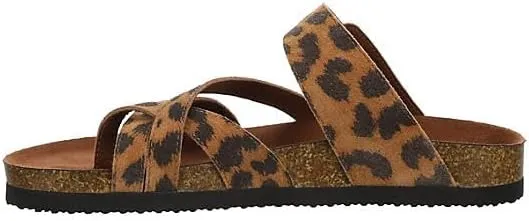 Eden - Women's Casual Flat Strappy Slip-On Cork Footbed Sandals