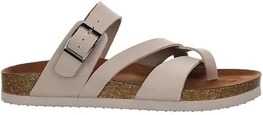 Eden - Women's Casual Flat Strappy Slip-On Cork Footbed Sandals