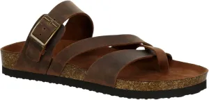 Eden - Women's Casual Flat Strappy Slip-On Cork Footbed Sandals