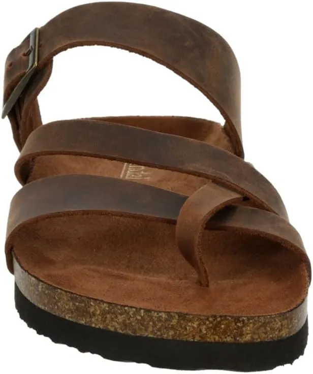 Eden - Women's Casual Flat Strappy Slip-On Cork Footbed Sandals