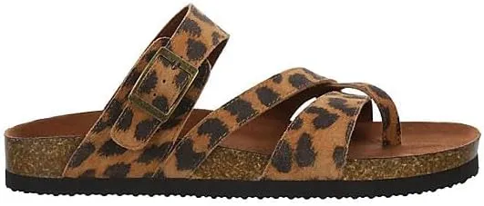 Eden - Women's Casual Flat Strappy Slip-On Cork Footbed Sandals