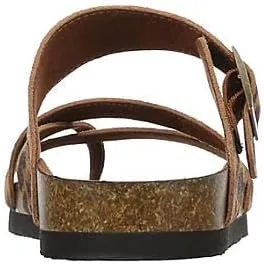 Eden - Women's Casual Flat Strappy Slip-On Cork Footbed Sandals