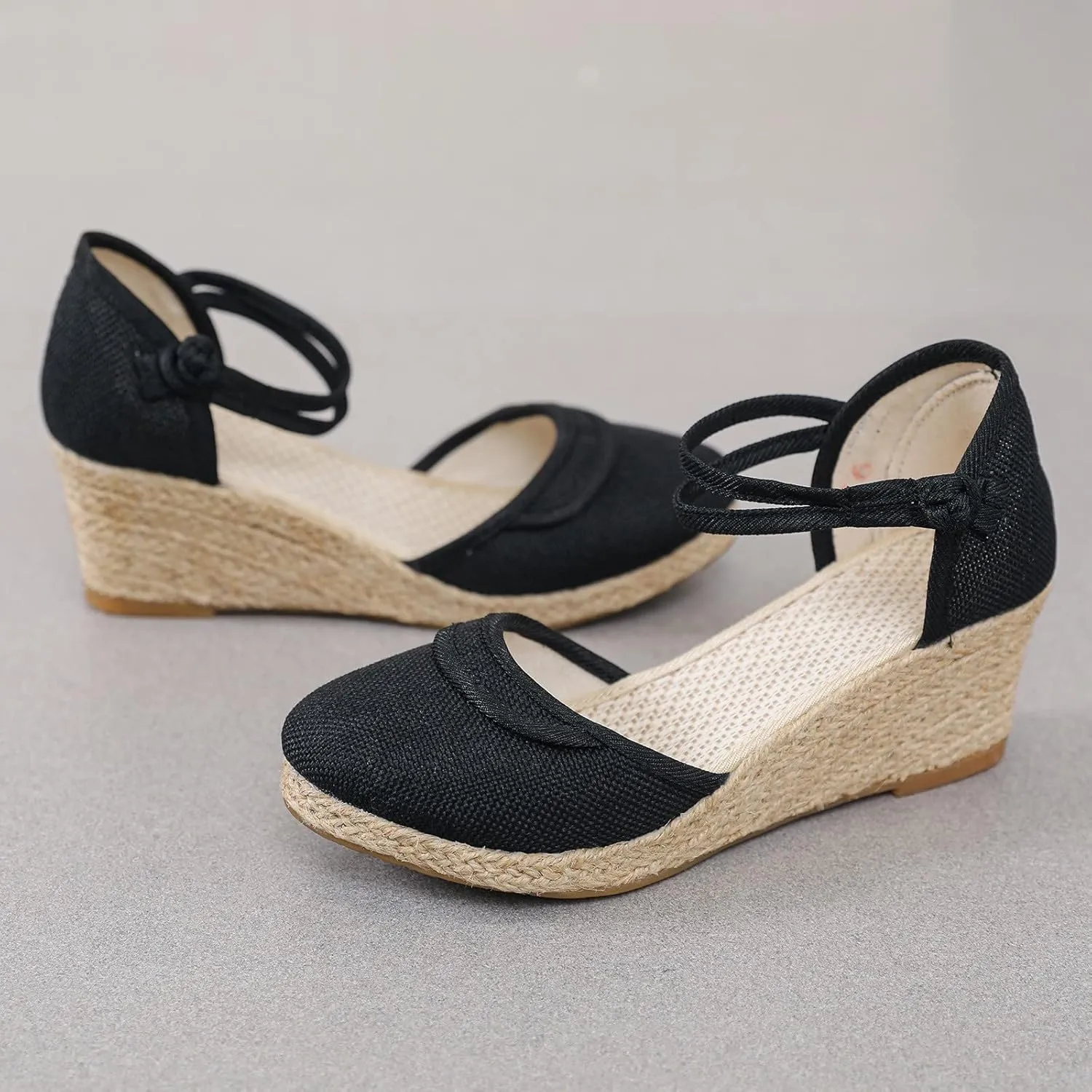 Eduavar Sandals for Women Dressy, Orthopedic Sandals for Women Comfy Espadrille Wedge Platform Sandal Close Toe Shoes