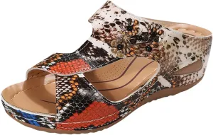 Eduavar Wedge Sandals for Women Dressy, Sandals Women Retro Floral Wedge Sandals Casual Open Toe Sandals with Arch Support