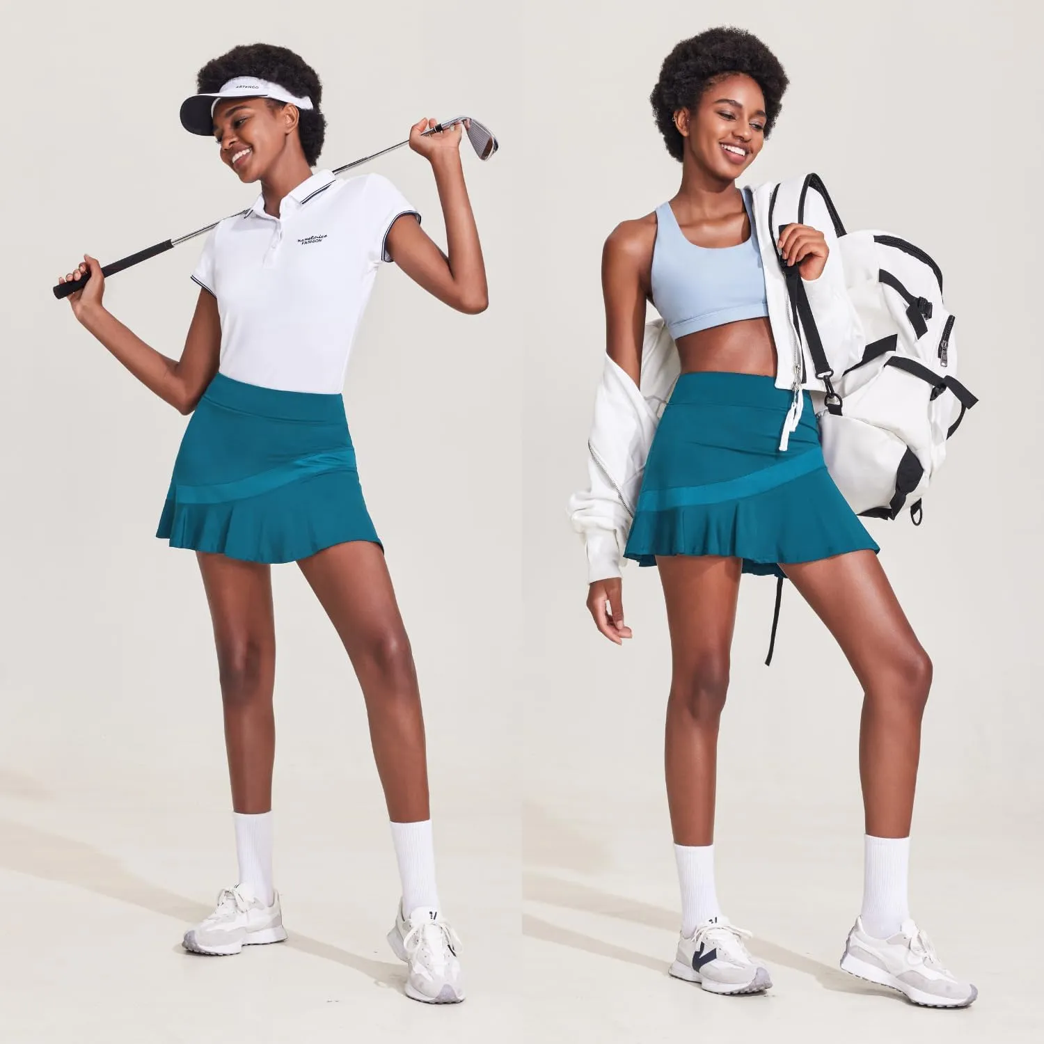 Ekouaer Tennis Skirts for Women Pleated Athletic Golf Skorts Skirt with Shorts Pockets Lightweight Running Workout Skirt