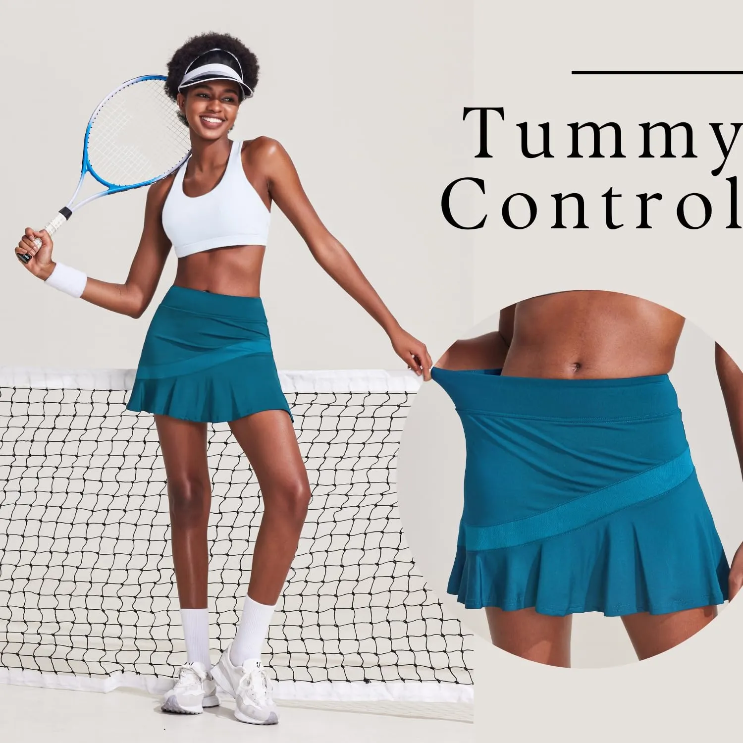 Ekouaer Tennis Skirts for Women Pleated Athletic Golf Skorts Skirt with Shorts Pockets Lightweight Running Workout Skirt