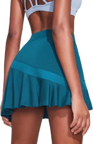 Ekouaer Tennis Skirts for Women Pleated Athletic Golf Skorts Skirt with Shorts Pockets Lightweight Running Workout Skirt