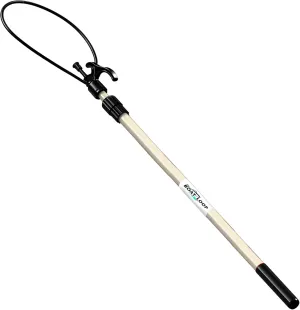 Extendable Fiberglass Boat Hook with Flexible Loop & Quick-Lock System - Adjustable 2-8ft Pole with Rubber Guard - Marine Rope Hook & Line Handling Tool