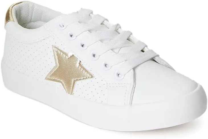 FabKids Kids Sneakers Boys Girls White Shoes Low Top Lace Up Footwear for Toddler Little Kid Big Kid