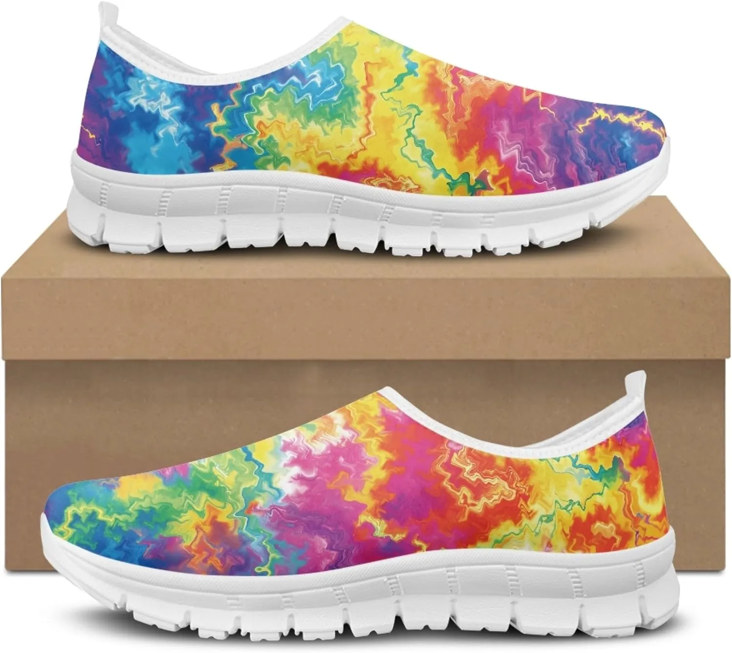 Fashion Design Walking Shoes for Women Comfort Slip on Casual Sneakers Size 5-10.5