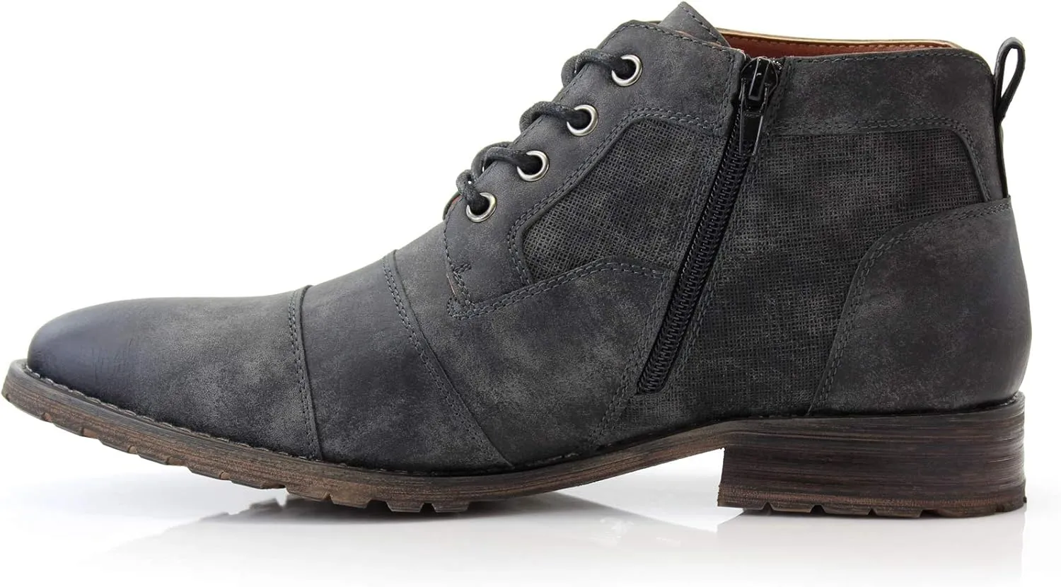 Ferro Aldo Blaine MFA806035 Mens Casual Brogue Mid-Top Lace-Up and Zipper Boots…