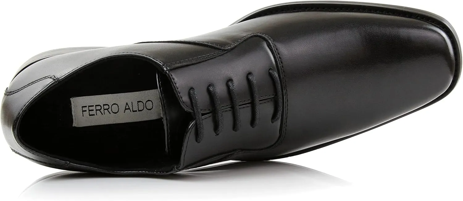 Ferro Aldo Men’s Classic Vegan Leather Lace-Up Oxford Formal Dress Shoes