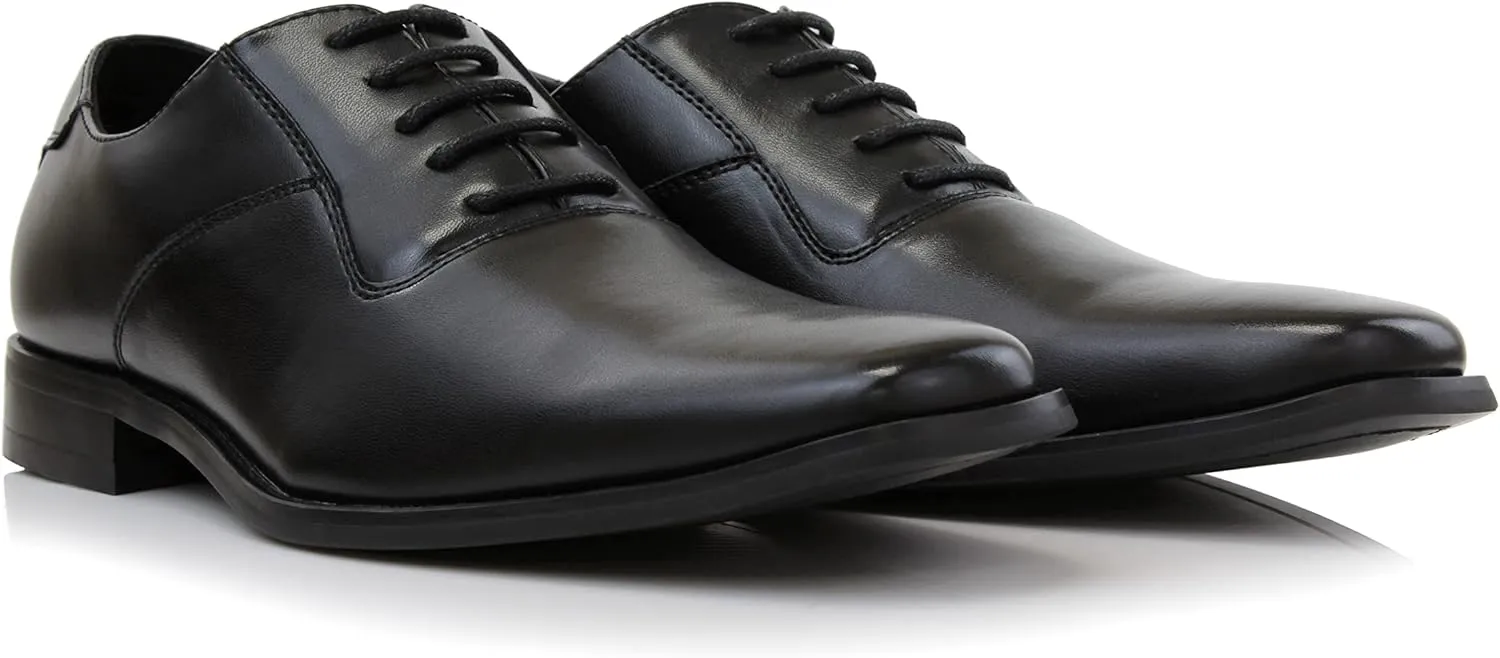 Ferro Aldo Men’s Classic Vegan Leather Lace-Up Oxford Formal Dress Shoes