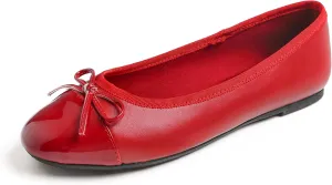 FEVERSOLE Women's Bow Tie Fashion Dress Slip On Shoes Round Toe Ballet Flat